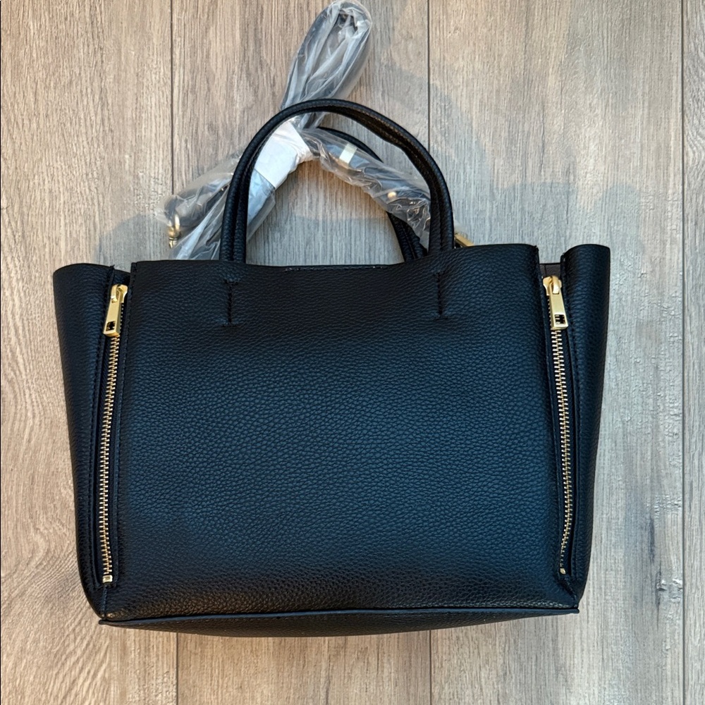 Ann Taylor Black Crossbody Bag with Gold Accents